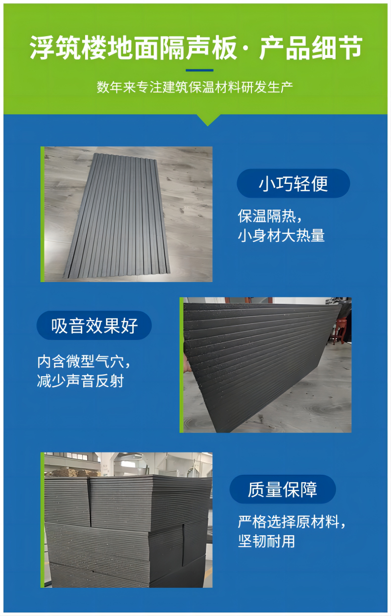 Warm Era Production Floating Building Floor Sound Insulation Board, Noise Reduction, Lightweight Flame Retardant Board, Environmental Protection, High Temperature Resistance, Large Quantity in Stock