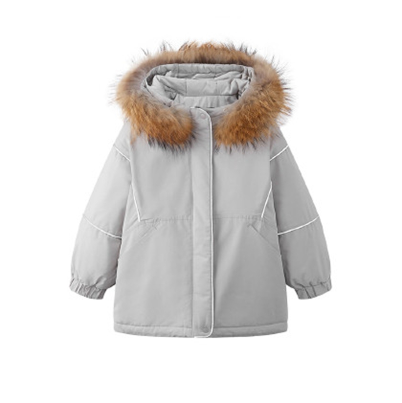 Children's clothing, girls' short down jacket, 2022 winter hooded, windproof, thickened, warm top jacket