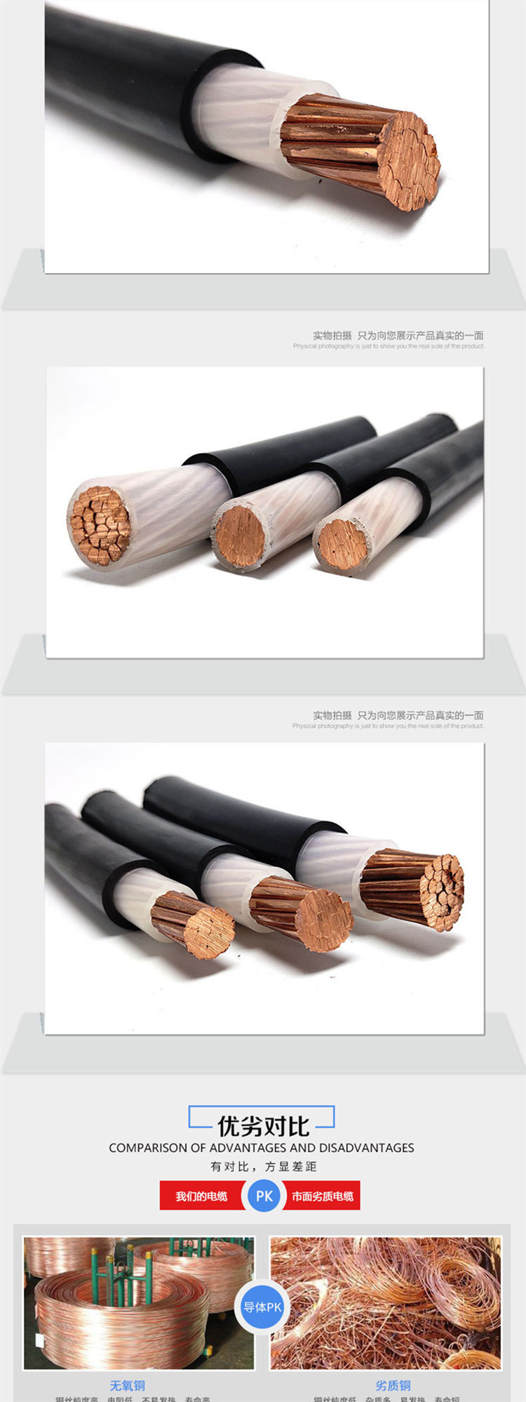 National standard for electrical wires: 4 square meters, 2.5 copper core, home decoration, 1.5/6/10 pure copper wire, four BV, six single core cable