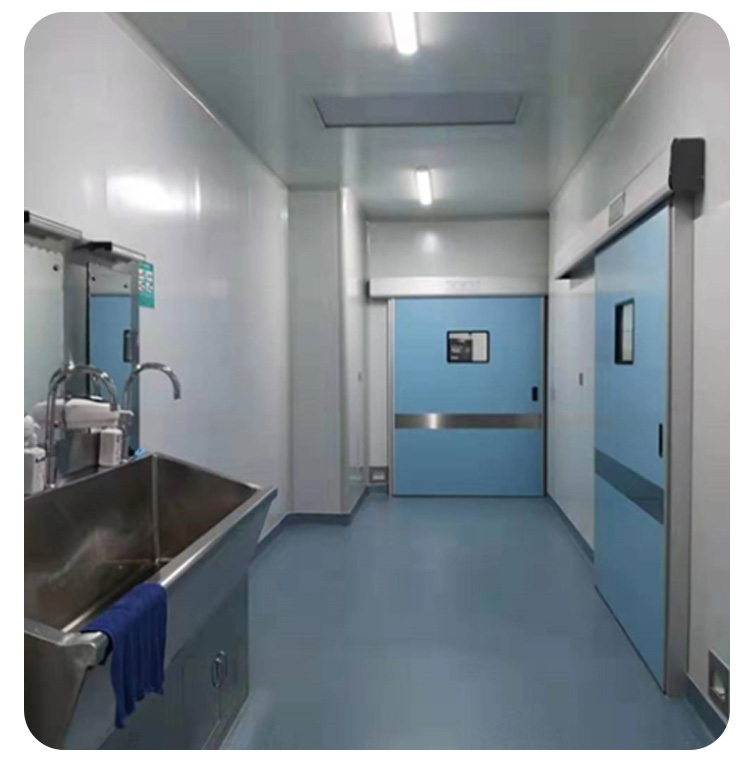 Medical airtight doors, flat opening automatic doors, hospital operating rooms, foot operated electric doors, foot sensing operating room doors