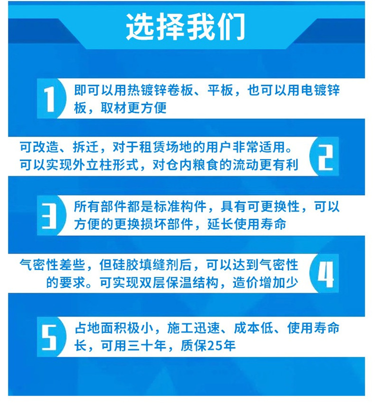 Kangcheng 2000T wheat steel plate warehouse occupies an area of small prefabricated grain warehouse assembly, which is fast, labor-saving, and easy to disassemble cylindrical warehouse