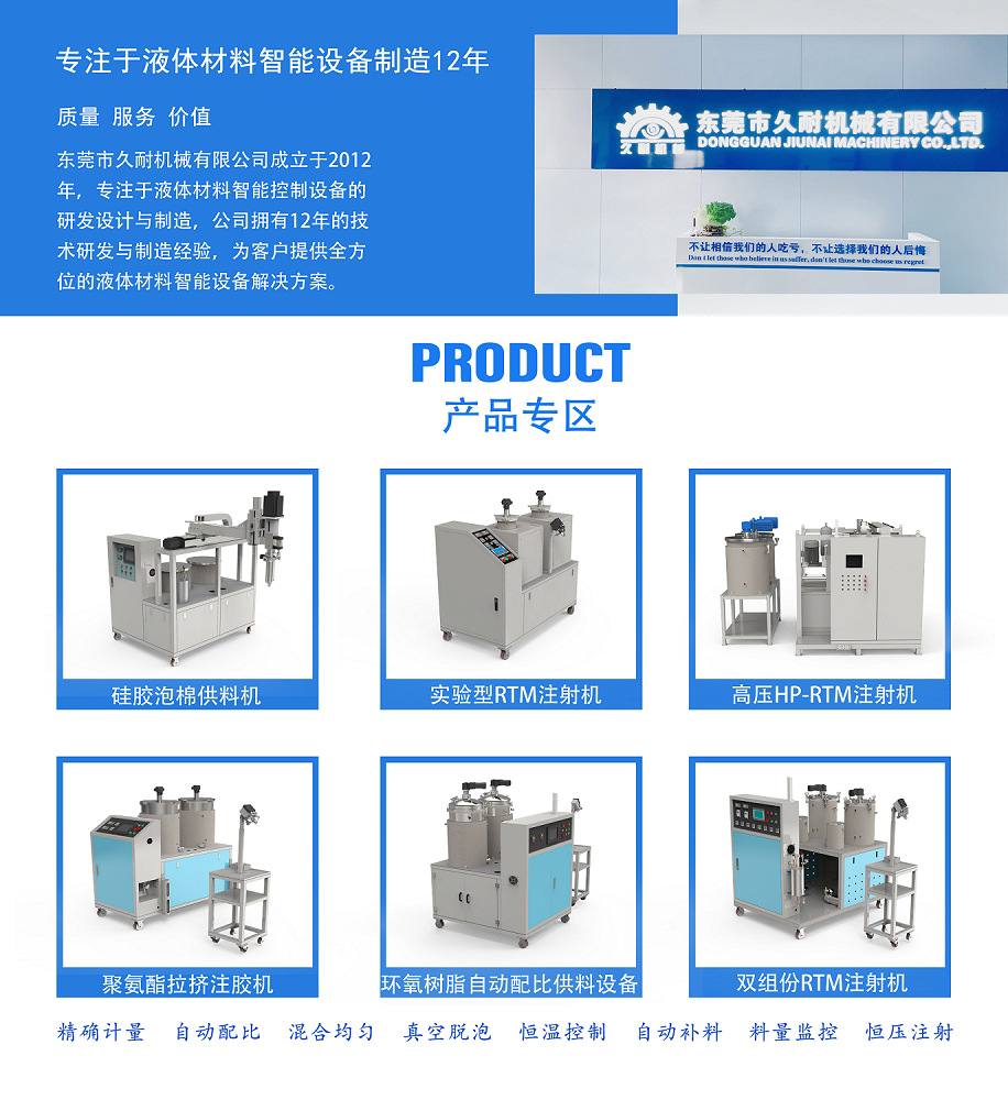 Jiunai Machinery Customized Composite Material Two component Polyurethane Extrusion Process Injection Machine