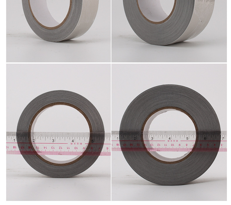 Customized die-cut conductive fabric tape, electromagnetic interference prevention shielding tape, silver plain pattern, single and double-sided conductive tape