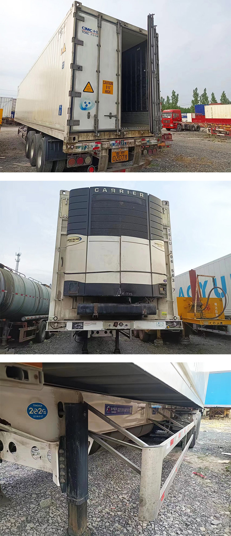 Used skeleton refrigerated box 14m refrigerated truck light body skeleton semi trailer Phoenix refrigerator