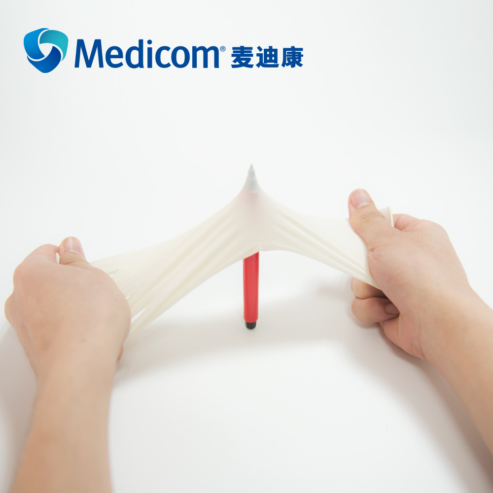 Medicom Disposable Latex Gloves White Rubber Thickened Powder Free Factory Scientific Research Catering Household Use