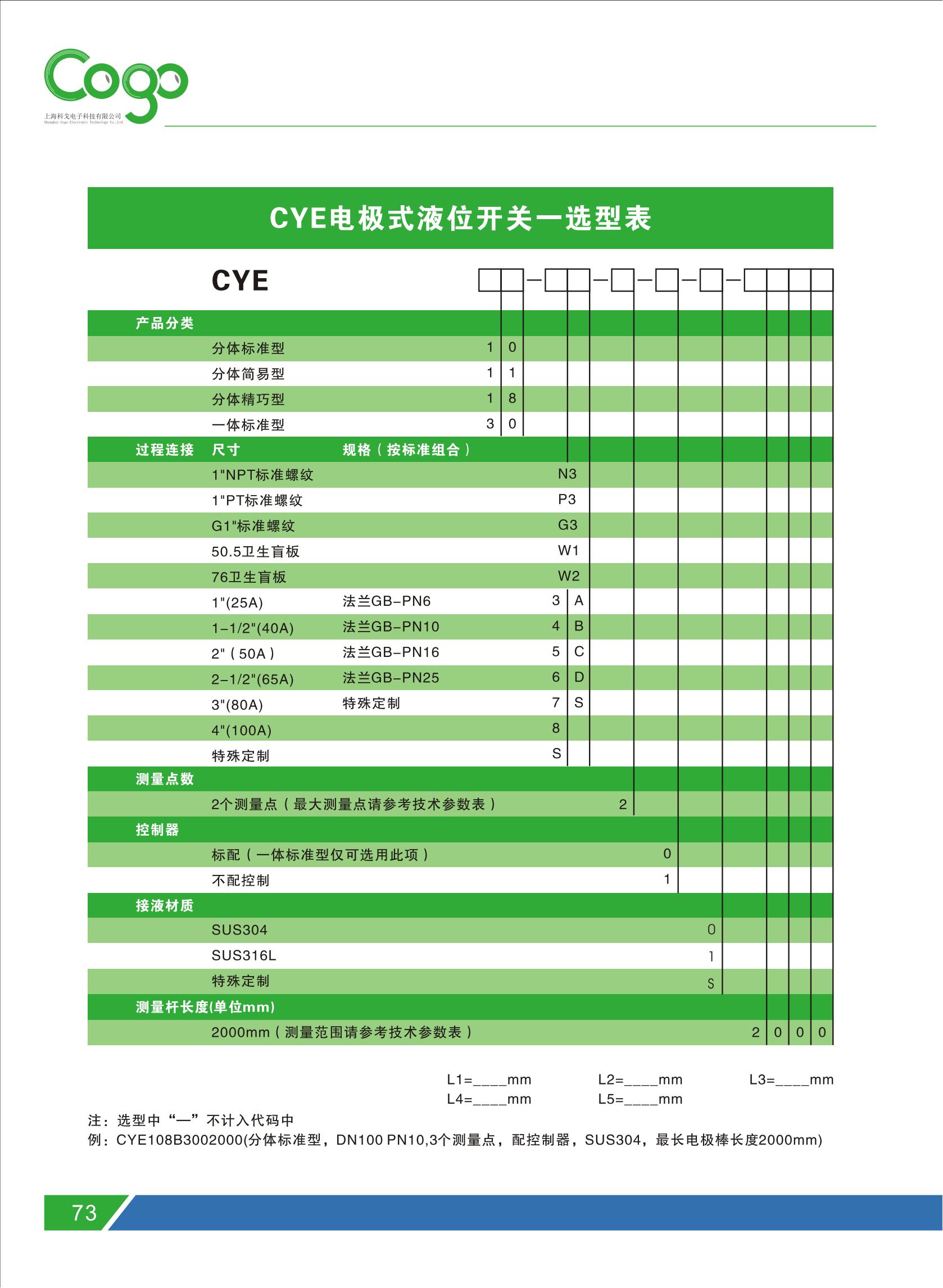 COGO Electronic Technology CYE18 Electrode Level Switch Industrial Grade Electrode Long Short Free Combination