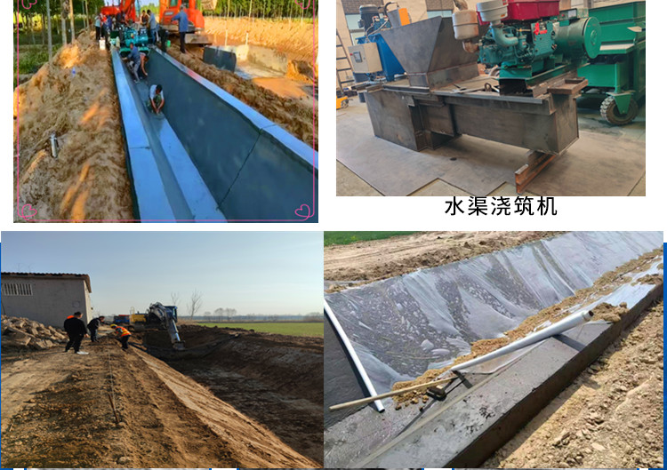 U-shaped channel cast-in-place forming machine, farmland irrigation ditch forming equipment, Guoju Machinery