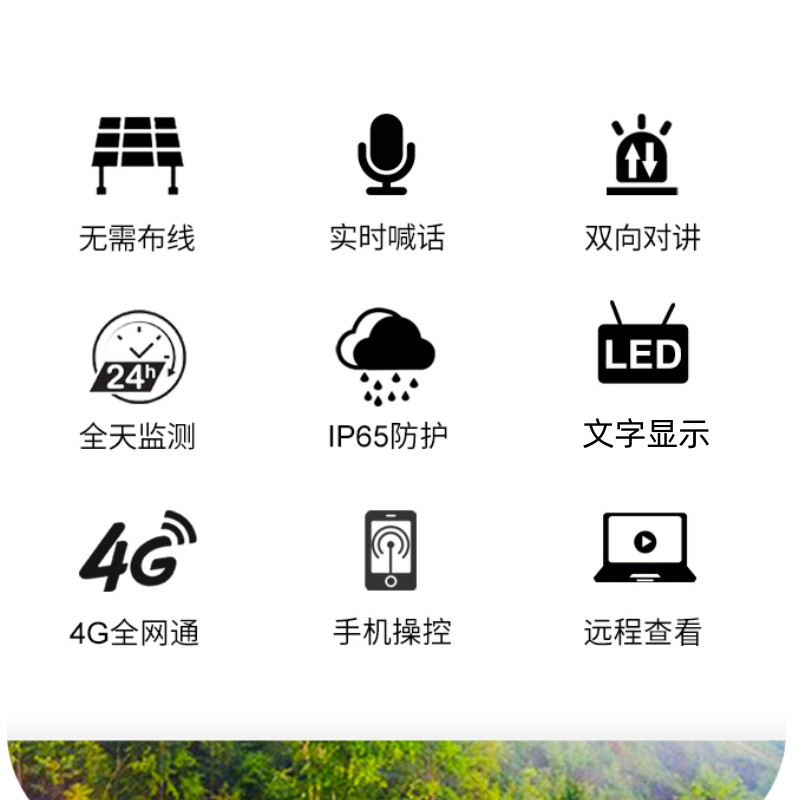 Photovoltaic Power Generation Solar Energy Scenic Area Reservoir Voice Announcer Outdoor Forest Sound and Light Alarm with Monitoring Manufacturer