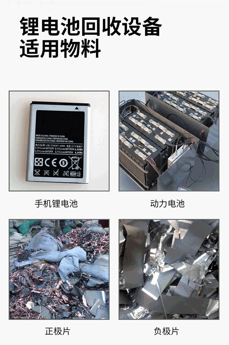 Lithium battery metal recycling equipment Scrap battery crushing processing production line Maoxing Machinery