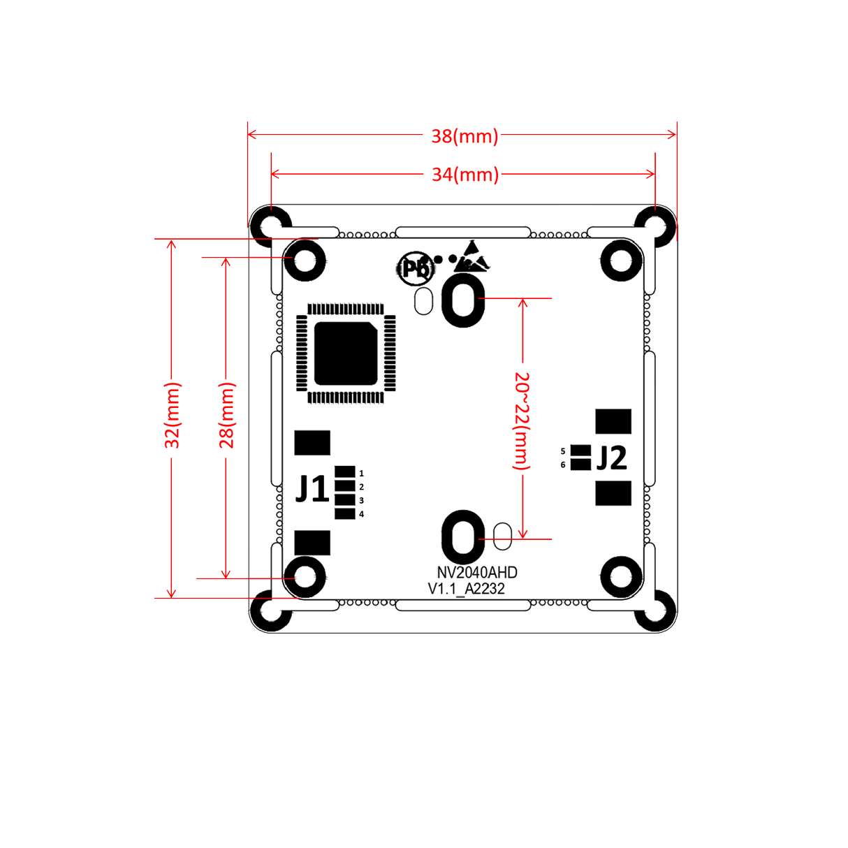 FHD 1080P AHD Starlight CMOS Camera Module; 1/1.8 inch CMOS sensor; Ultra Low Illumination Low Light Full Color Camera