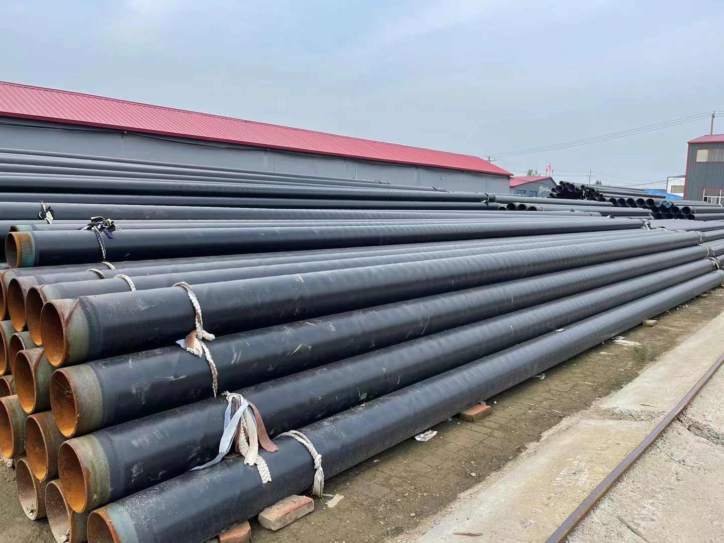 3PE anti-corrosion pipe, large diameter DN150-2200 epoxy powder pipeline, 8710 coated plastic lined steel pipe