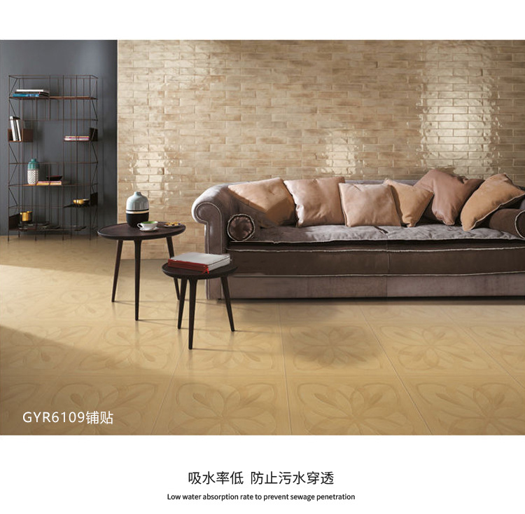 Versailles retro wood grain brick 600 * 600 living room bedroom imitation solid wood mosaic tile balcony antique brick floor tile