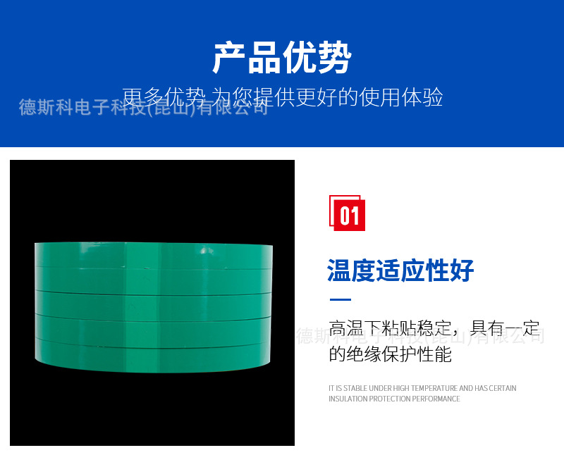 Lithium battery termination tape, acid alkali resistant electrolyte, new energy battery soft pack insulation, green high-temperature resistant tape