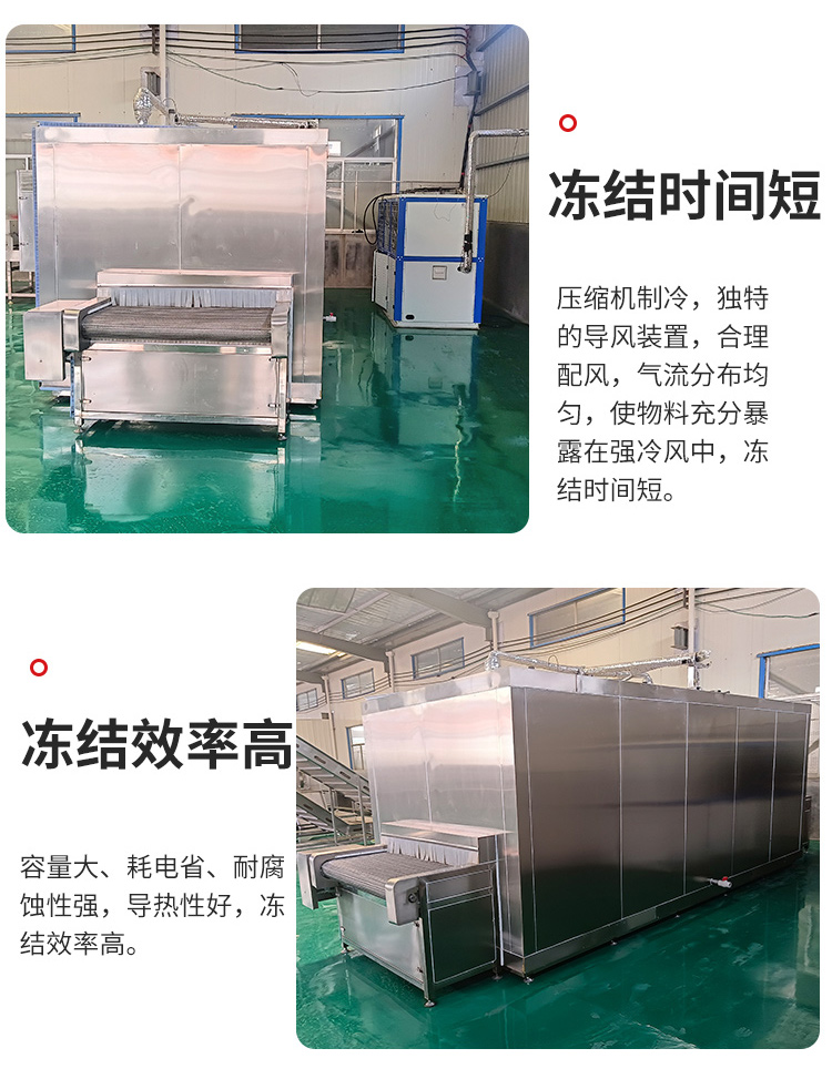 Sweet Potato Fries Quick Freezer Fast Continuous Freezing Equipment for Potato Fries Deren Refrigeration Coil Machinery