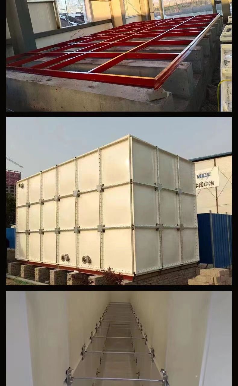 Square fiberglass composite large fire water tank with anti-corrosion and more wear-resistant assembly type household insulation water tank