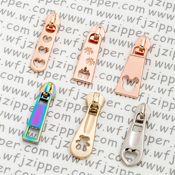 Source manufacturer zipper accessories pull tab high-end 5 metal zipper head luggage handbag zipper pull tag