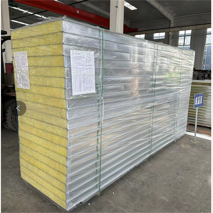 Mechanical rock wool medical food workshop purification board indoor partition composite sandwich board glass fiber cotton composite board