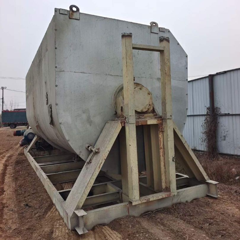 Used 10 cubic meter real stone paint mixer, stainless steel horizontal mortar dry powder mixer