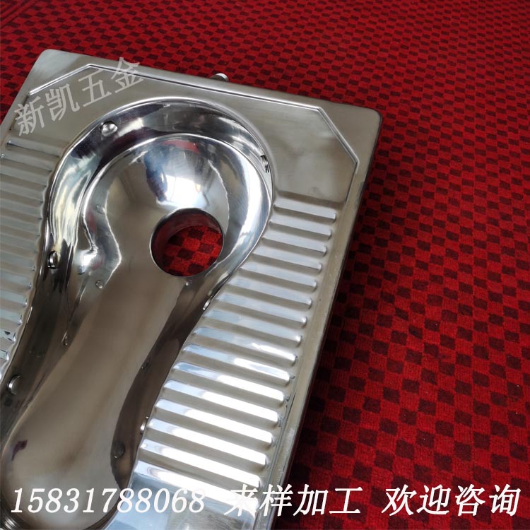 Stainless steel integrated rear squatting pan 304 water flushing pan engineering site toilet renovation