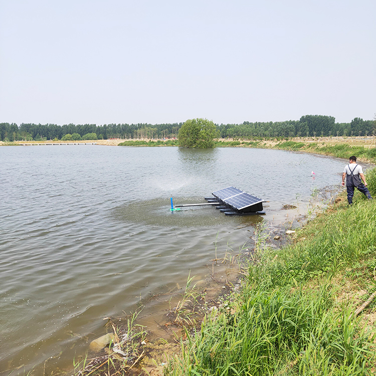 【 Dongfangyuan 】 Solar powered strong flow making aerator for river sewage black and odorous water treatment