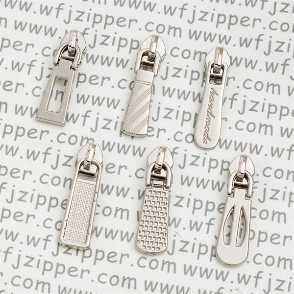 Wholesale and stock of 5 metal zipper heads, clothing zipper accessories, silver zipper heads, bags, zipper plates, and pull tags from manufacturers