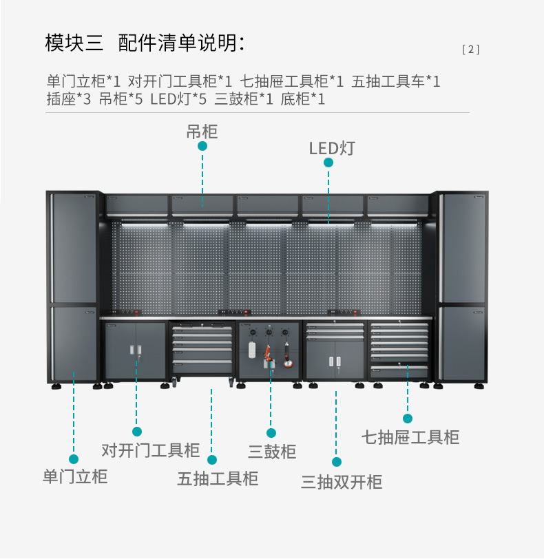 Automotive repair tool car parts cabinet combination workbench cabinet heavy maintenance operation console stainless steel workshop tool cabinet