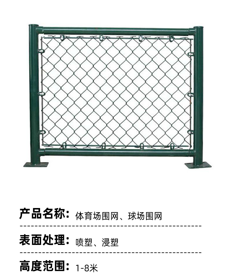 Chongze Frame Ski Field Fence Customized Diamond Hole Wrapped Plastic Hook Flower Net Outdoor Dark Green Playground Fence