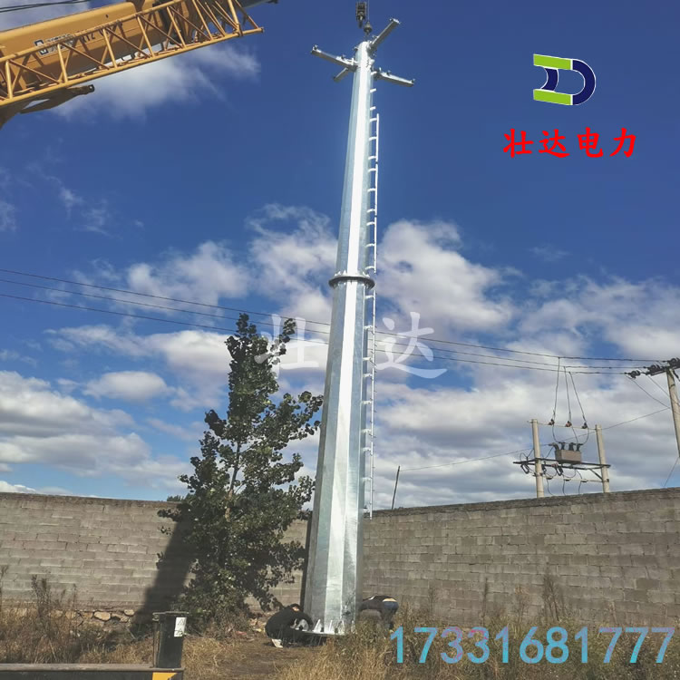 Zhuangda Customized Hot Dip Galvanized Power Poles, High Voltage Stringing, Anticorrosive Steel Poles, Steel Pole Foundations, Piling Construction Team Phone