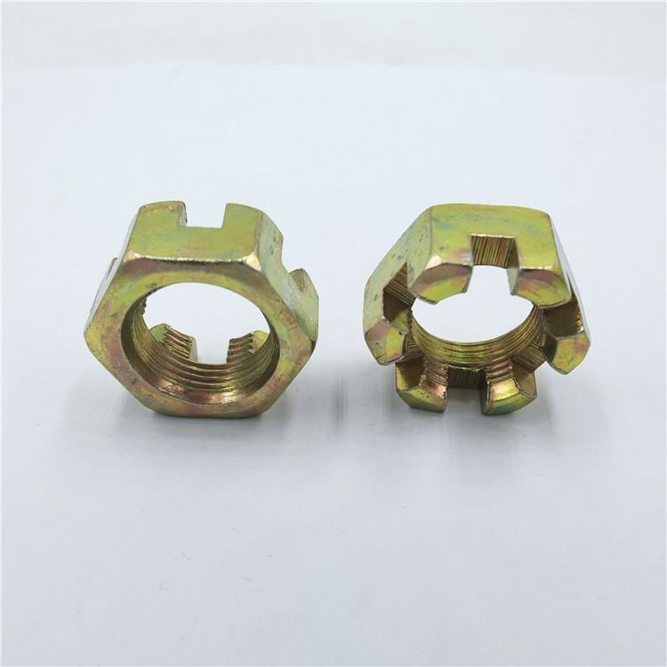 Galvanized slotted nut, thickened nut, carbon steel grade 4.8 bright fastener customization