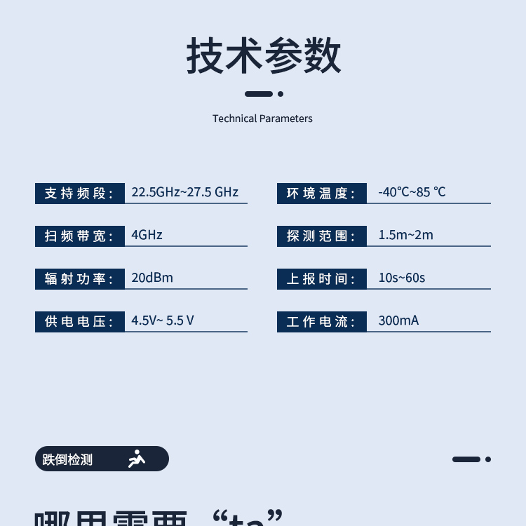 Millimeter wave radar human fall module Fall monitoring radar sensor Human presence sensor switch module