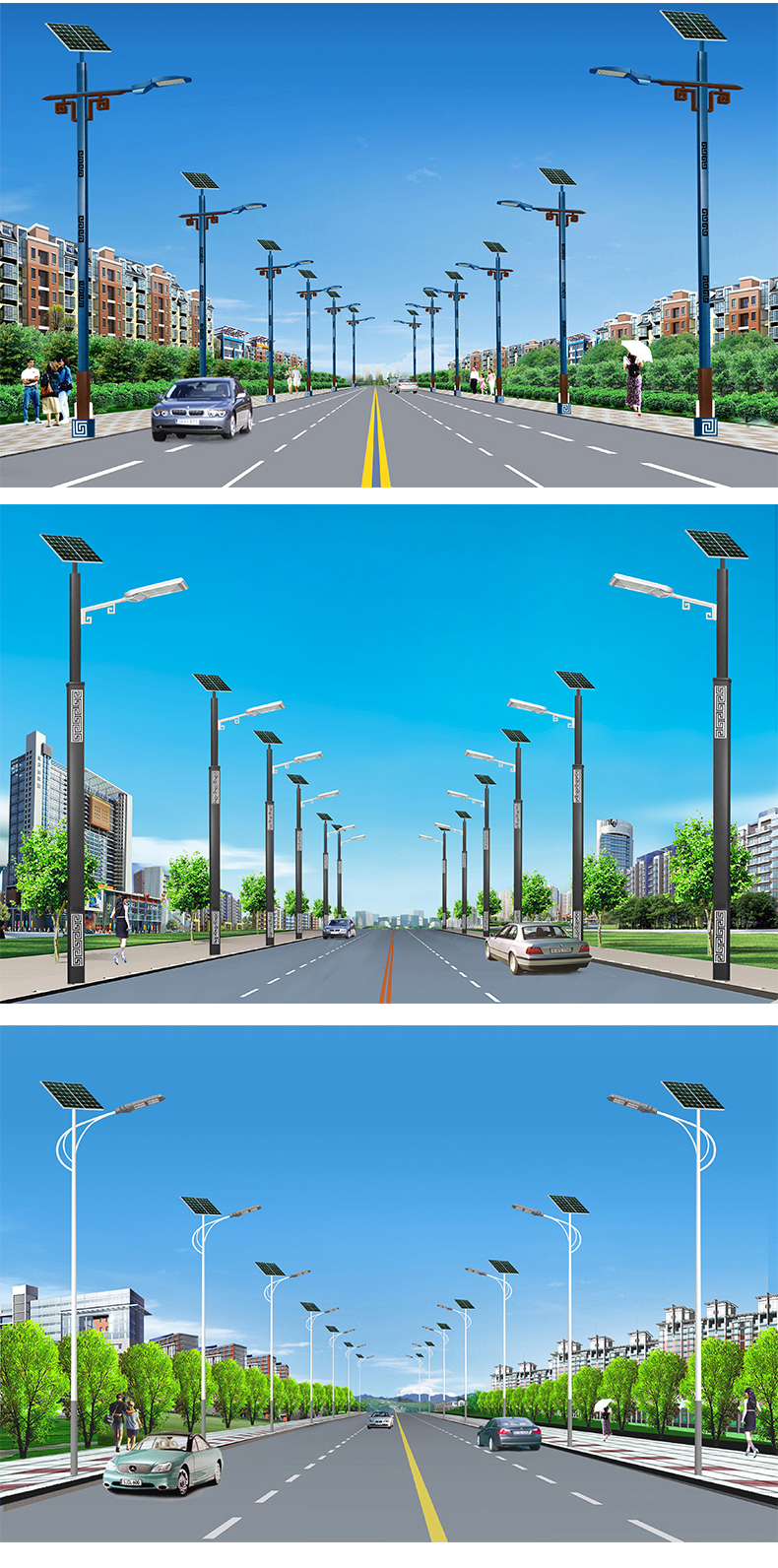 6-meter outdoor solar street light LED new rural lighting 60W municipal road lighting