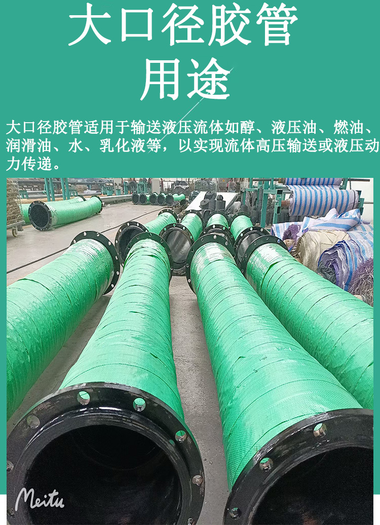 Hongchuang large diameter flange rubber lined wear-resistant rubber hose, steel wire framework, flood control, drainage, suction and drainage rubber hose