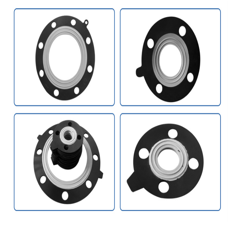 PTFE rubber coated gasket, Teflon black sealing ring, corrosion-resistant and high-temperature resistant PTFE rubber composite gasket