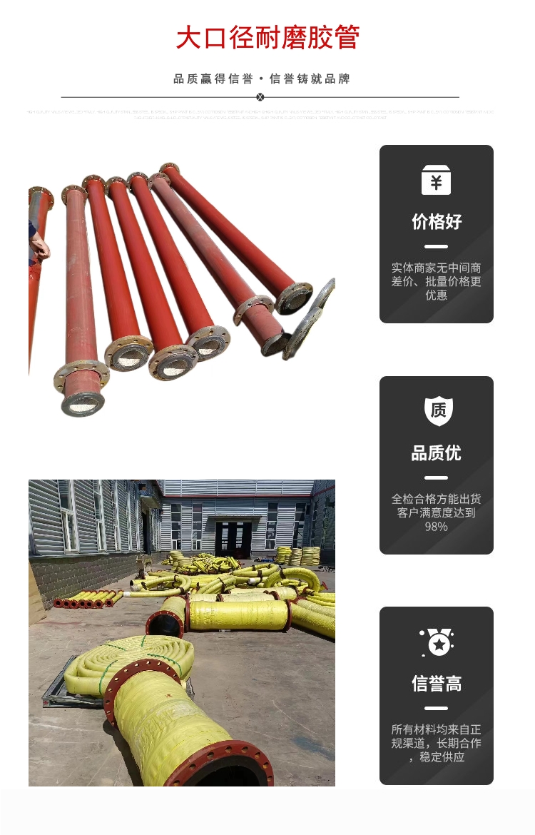 Jiguan composite bend pipe with ceramic lining and wear-resistant composite pipe for conveying sewage, mud, and steam rubber hose