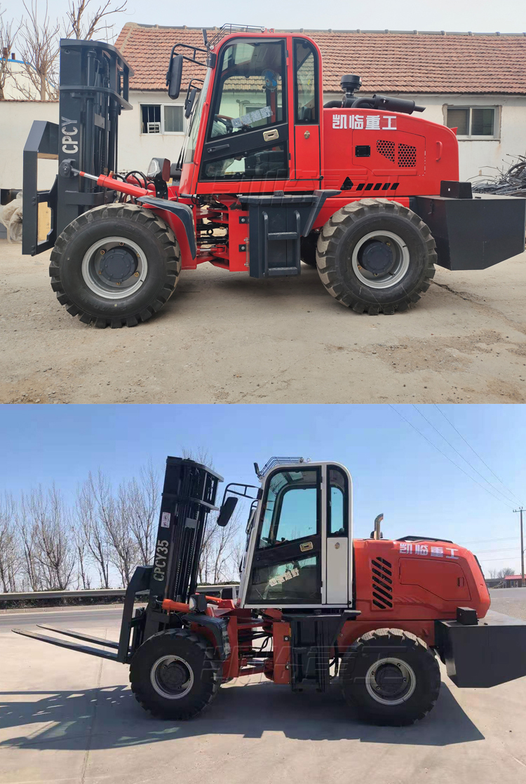 4WD off-road forklift wheel type 3.5t 5t internal combustion hydraulic engineering site loading and unloading truck 3t diesel Cart