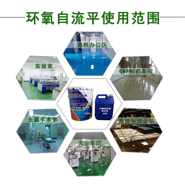 Factory workshop wear-resistant and compressive epoxy self-leveling paint small bucket 30kg packaging