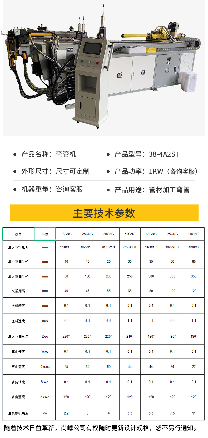 Shangguo Machinery 38-4A2ST Fully Automatic Pipe Bending Machine CNC Bending Forming Equipment Hydraulic Pipe Bending Machine