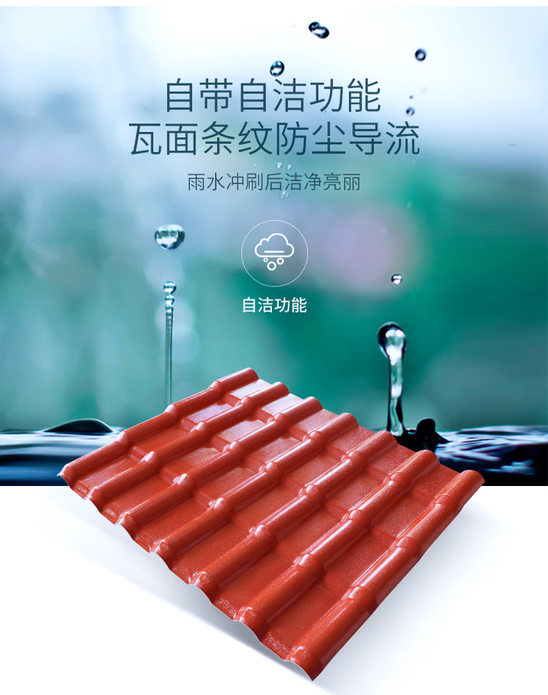 Synthetic resin tile roof thickening antique Chinese glazed roof tile plastic roof tile Chinese resin tile manufacturer