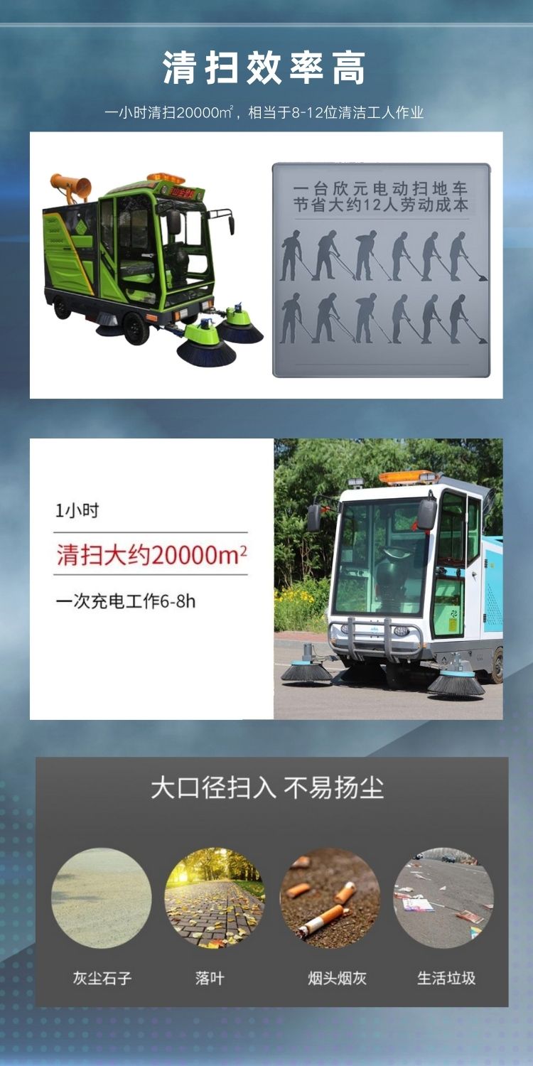 New energy electric sweeper watering spray dust suppression high-pressure washing multi-function sweeper