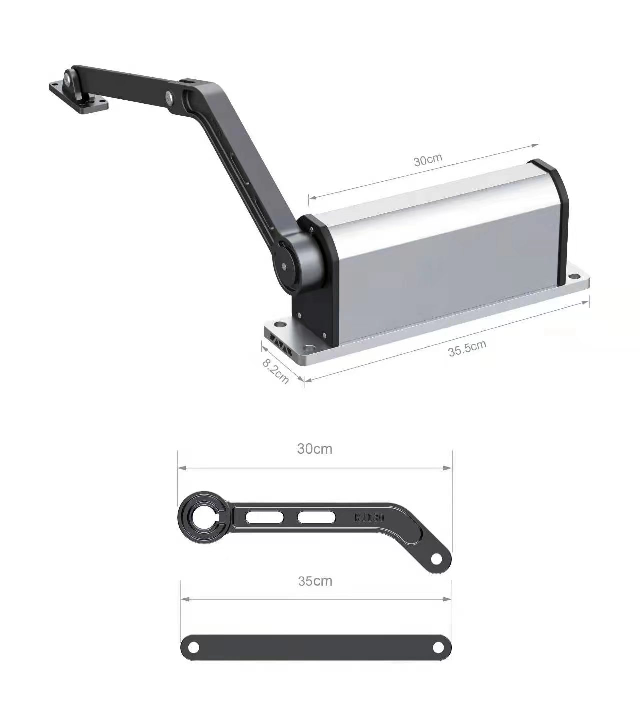 Intelligent swing door closer electric door closer crank arm motor 24V DC brushless