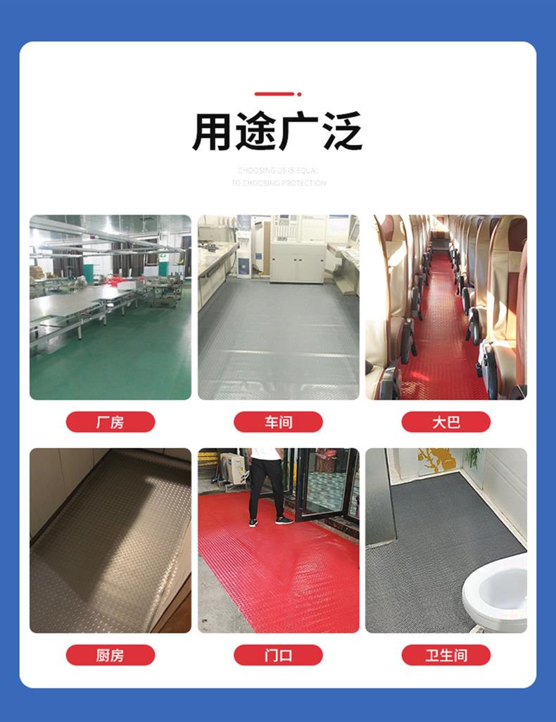 Coco anti-skid mat PVC rubber factory workshop industrial plastic floor mat kitchen mat roll board