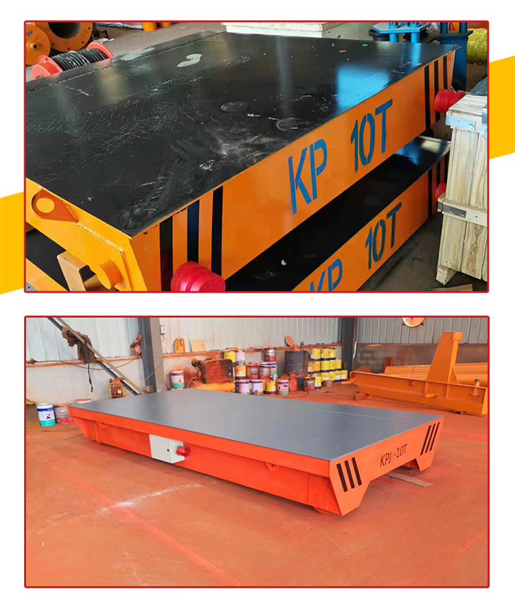 Electric Flat Car Factory Workshop Material Transportation Battery Trackless Electric Flat Car