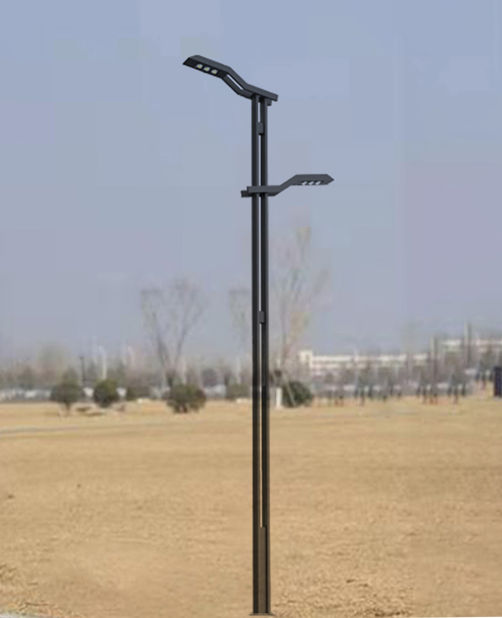 8 meter conch arm double arm LED solar street light customized for residential roads