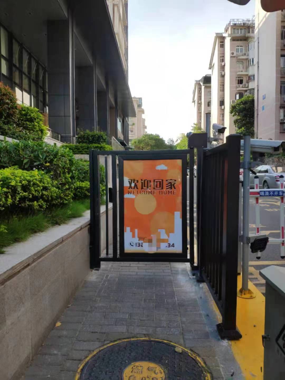 Pedestrian passage advertising door electric door community advertising gate Kunjie Technology