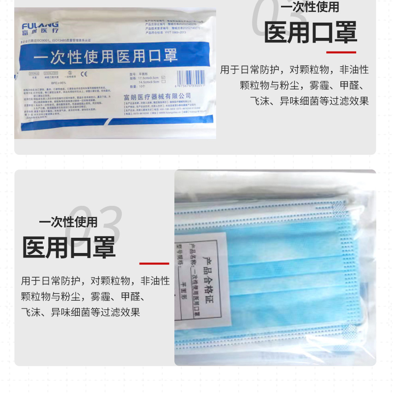 Ear mounted three-layer non-woven mask Disposable medical plane protective cover Independent packaging Source manufacturer