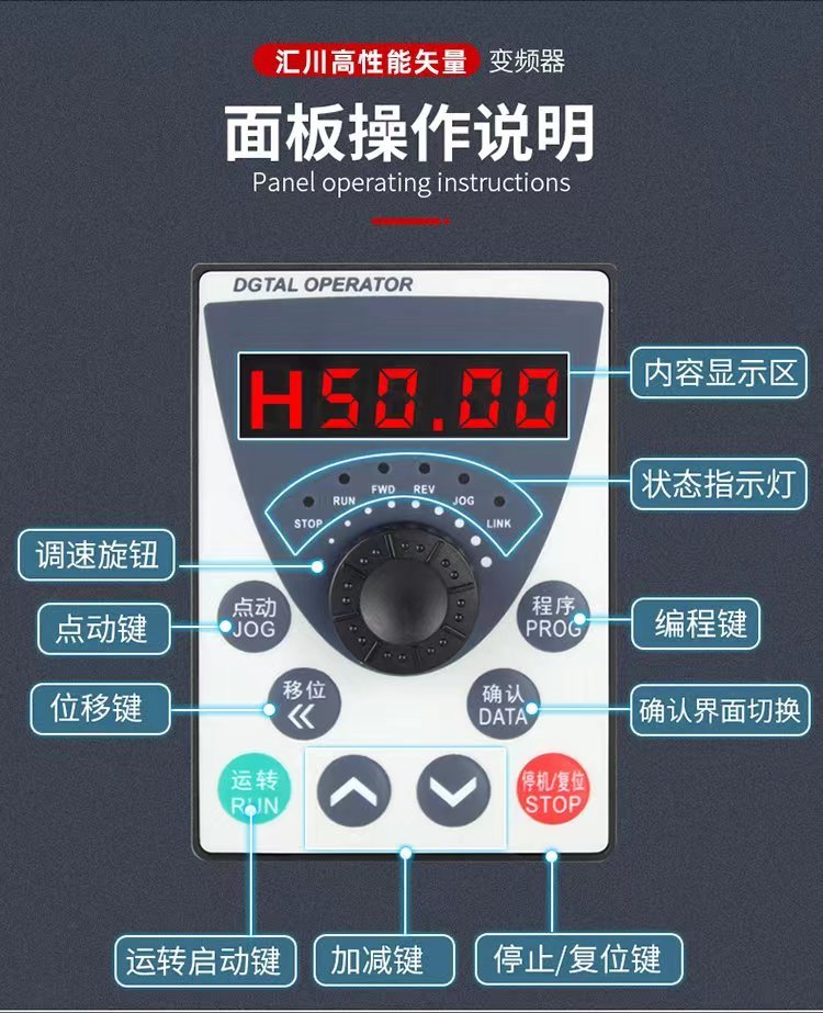 Acting Huichuan frequency converter MD500 series MD500T55G rated power 55kW three-phase 380-480V