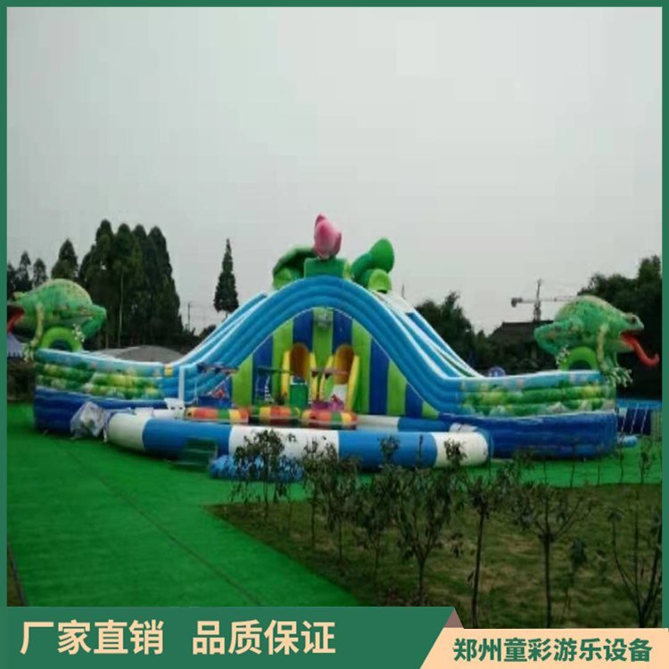 Tongcai Inflatable Shark Slide Water World Challenge Large Inflatable Toy Plaza Amusement Trampoline