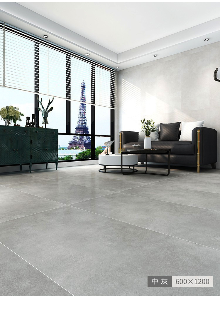 Matte floor tiles 750x1500 living room micro cement skin glazed tiles 600x1200 antique tiles retro floor tiles