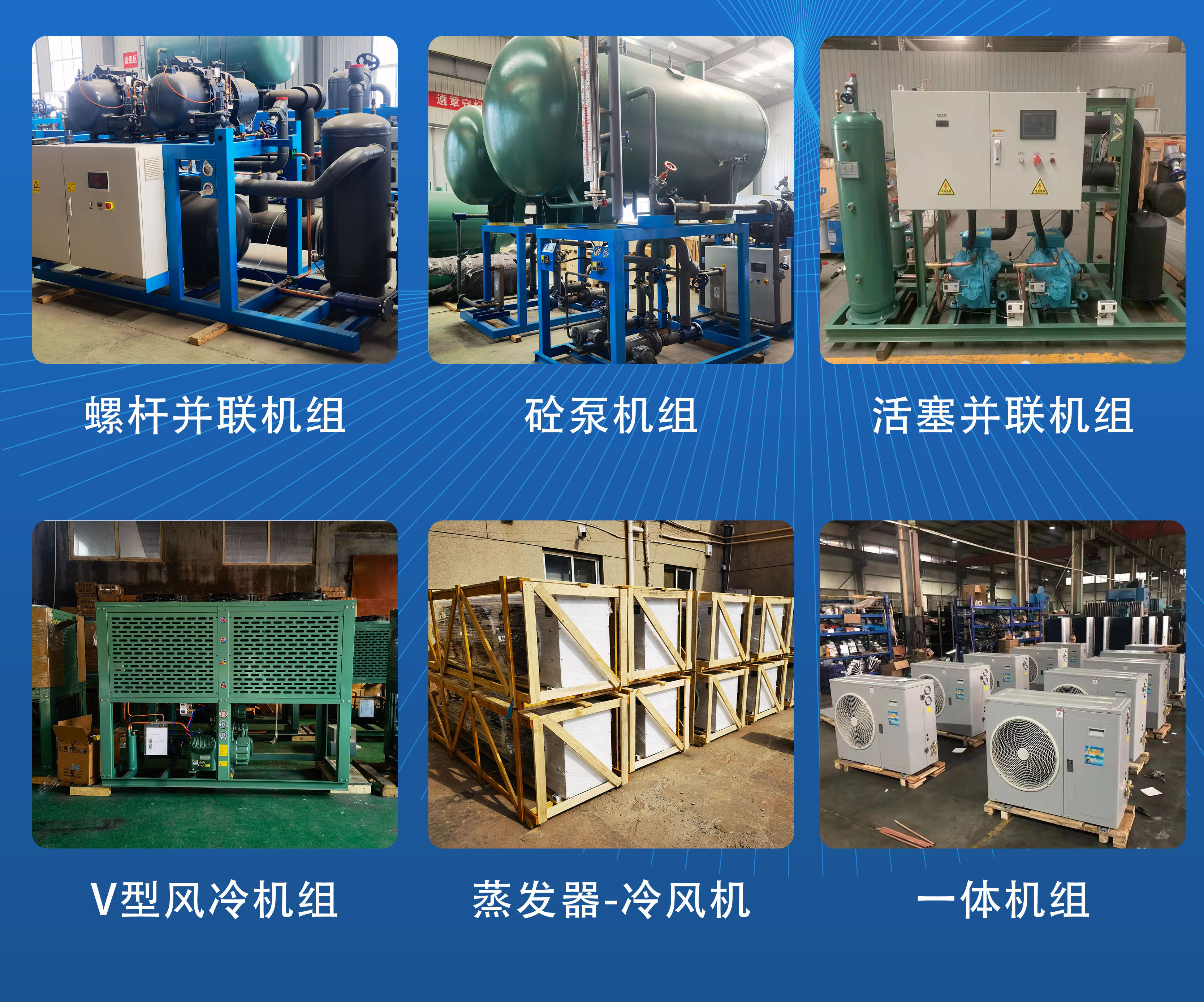 Factory supply of semi enclosed air-cooled units in stock for large-scale industrial fresh-keeping cold storage Bizel refrigeration units