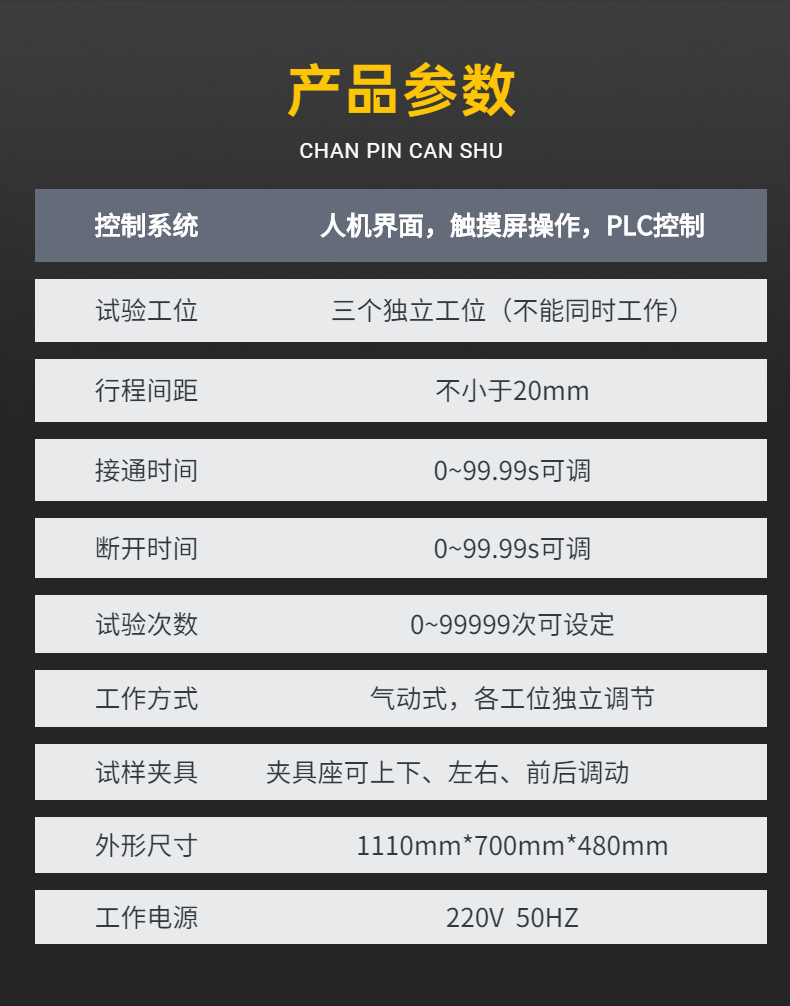 Customization of Jinsen Key Life Tester for Three Station Switch Life Testing Machine